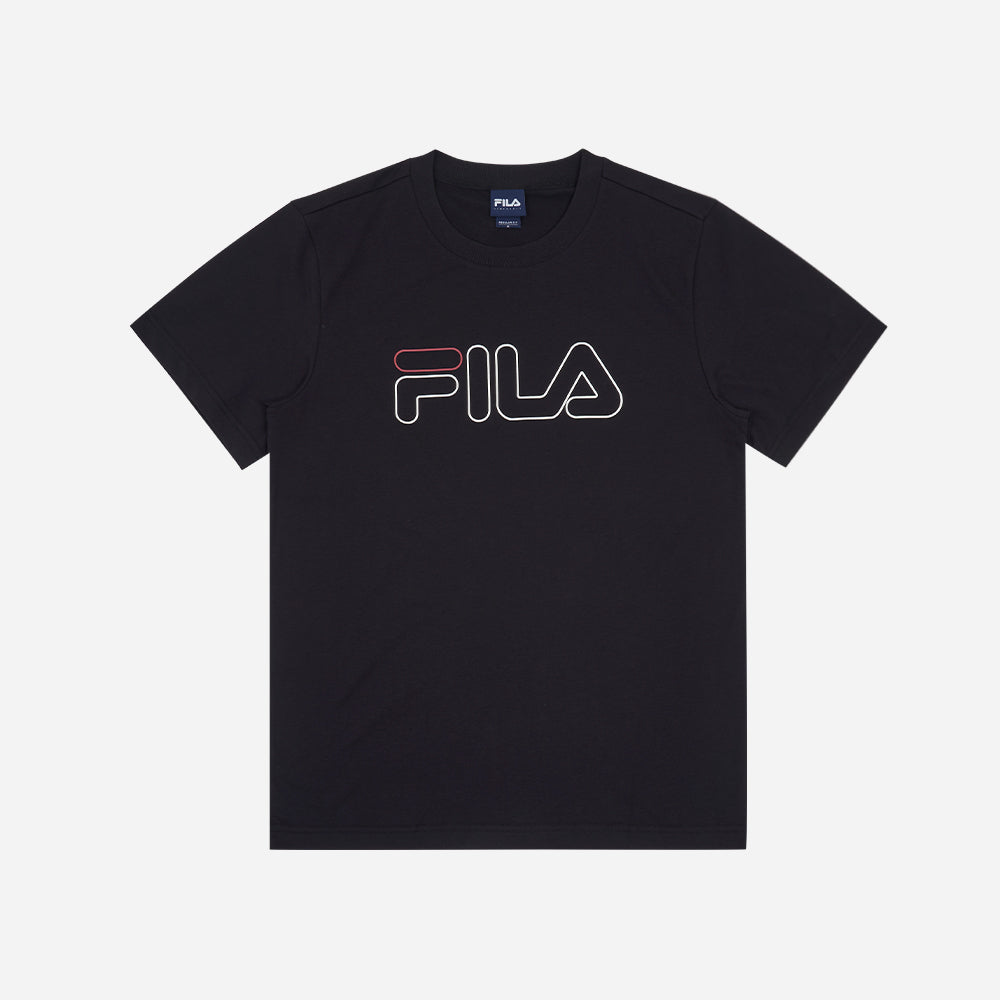 Áo Thun Unisex Fila Life Regular Fit 3D Logo - Đen - Supersports Vietnam