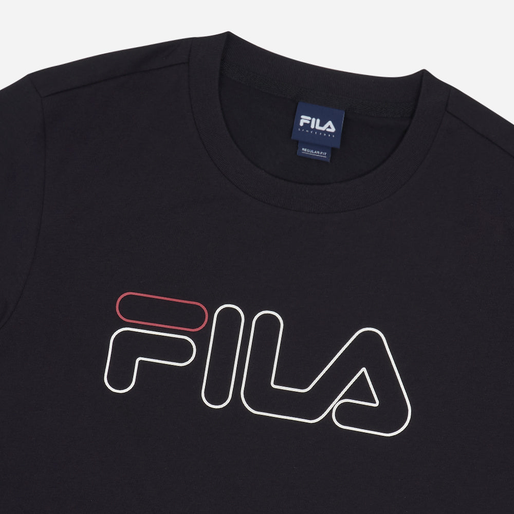 Áo Thun Unisex Fila Life Regular Fit 3D Logo - Đen - Supersports Vietnam