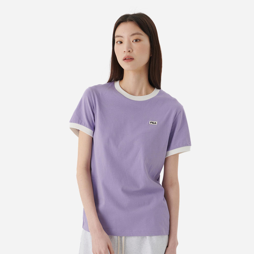 ■FILA■ Cotton blend ringer short sleeve t-shirt FS2RSG2152 Supersports Vietnam Official | Women's Fila Cotton Blend