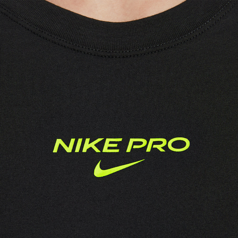 Áo Thun Nữ Nike Dri-Fit Pro Crop - Đen - Supersports Vietnam