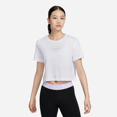 Áo Thun Nữ Nike Dri-Fit Pro Crop - Trắng - Supersports Vietnam