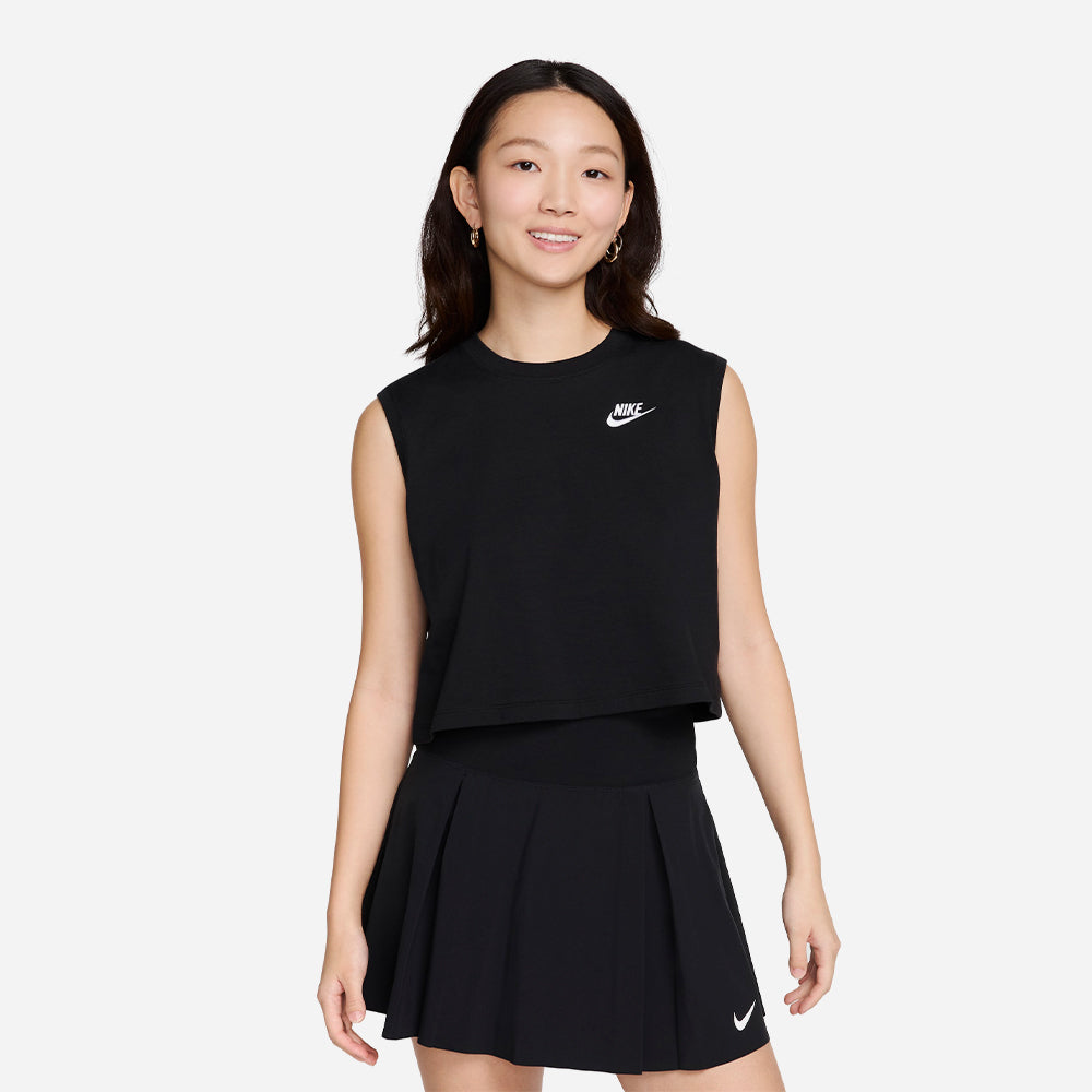 Áo Crop-Top Nữ Nike Asw Club Sleeveless - Đen - Supersports Vietnam