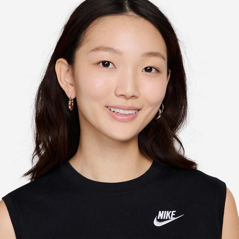 Áo Crop-Top Nữ Nike Asw Club Sleeveless - Đen - Supersports Vietnam