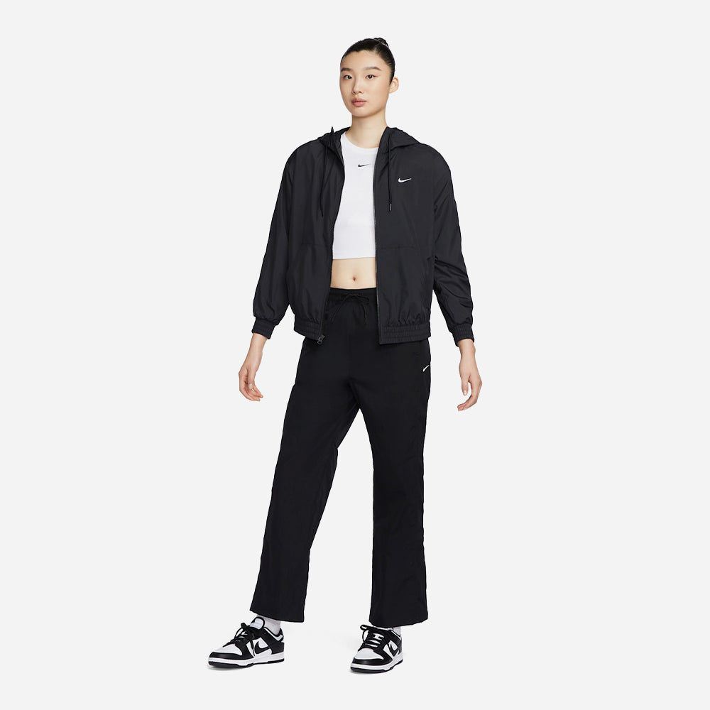 Áo Khoác Nữ Nike Sportswear Classic Wovens Loose Uv Protection Hooded - Đen - Supersports Vietnam