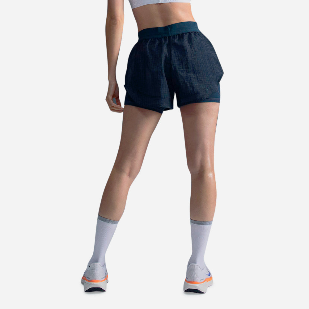 Quần Ngắn Nữ Nike Dri-Fit Mid-Rise 2-In-1 - Xanh Navy - Supersports Vietnam