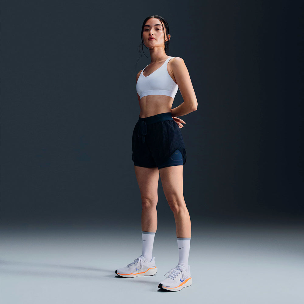 Quần Ngắn Nữ Nike Dri-Fit Mid-Rise 2-In-1 - Xanh Navy - Supersports Vietnam