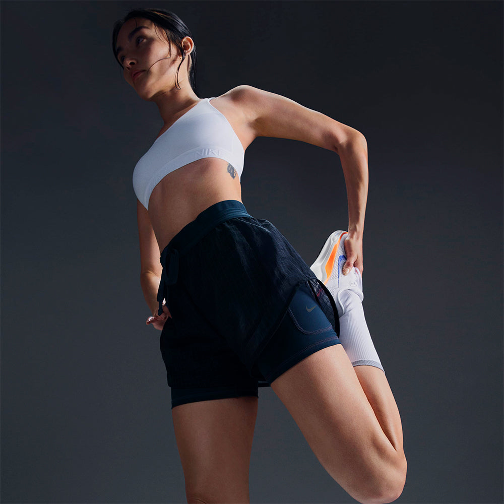Quần Ngắn Nữ Nike Dri-Fit Mid-Rise 2-In-1 - Xanh Navy - Supersports Vietnam