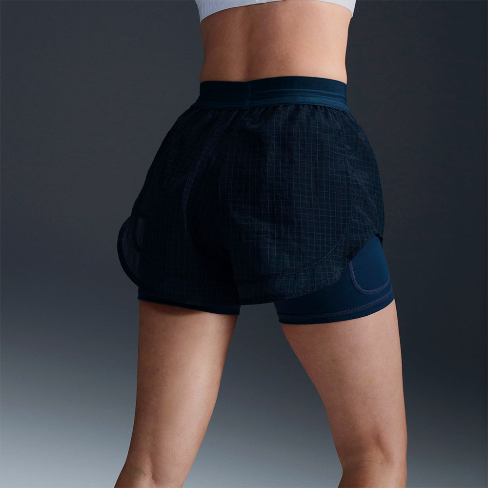 Quần Ngắn Nữ Nike Dri-Fit Mid-Rise 2-In-1 - Xanh Navy - Supersports Vietnam