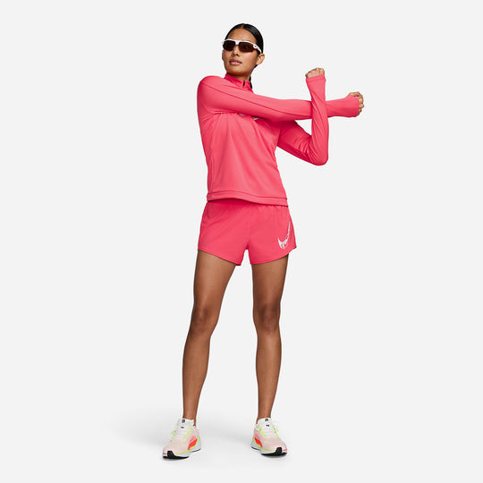 Quần Ngắn Nữ Nike Dri-Fit Mid-Rise Brief-Lined Graphic - Hồng