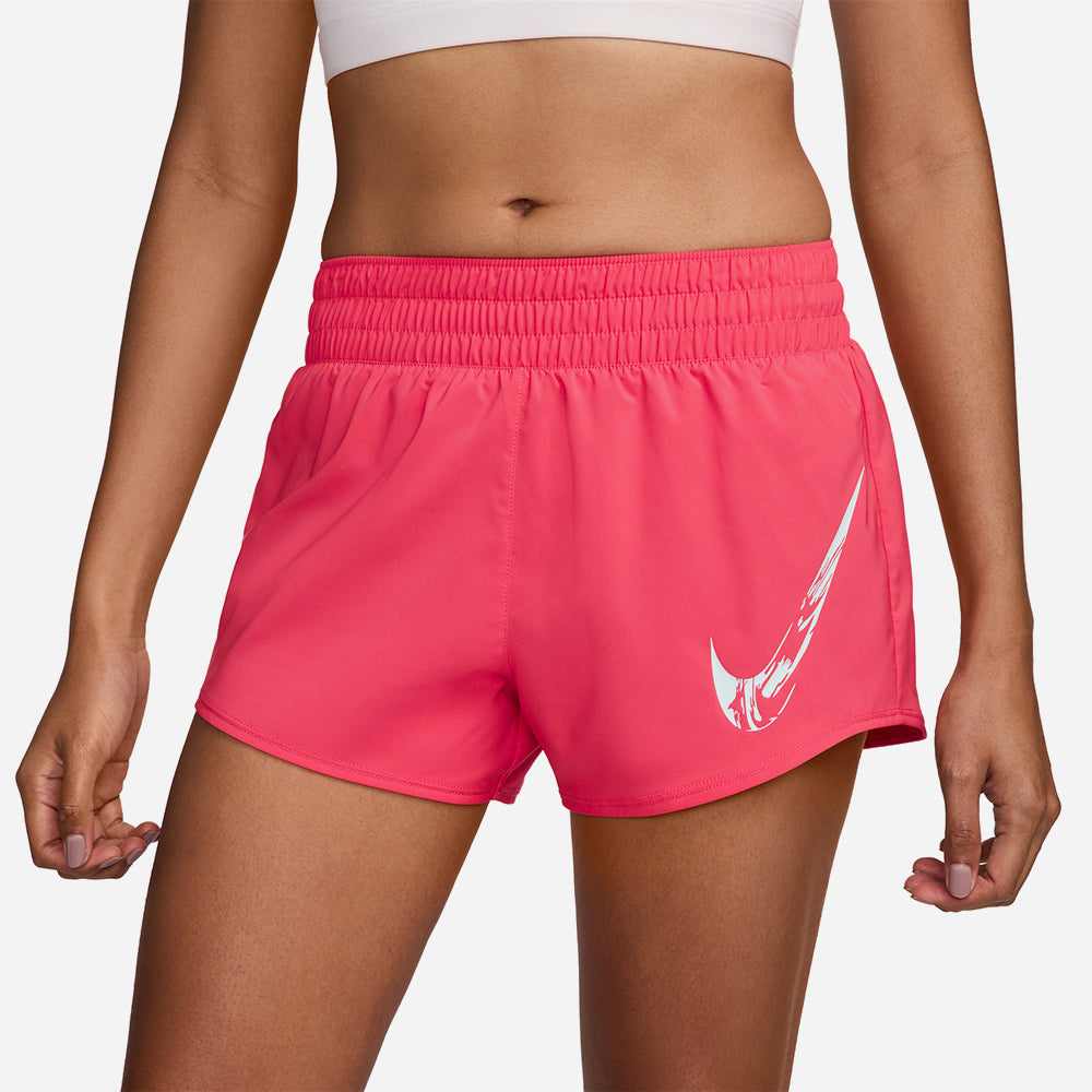Quần Ngắn Nữ Nike Dri-Fit Mid-Rise Brief-Lined Graphic - Hồng - Supersports Vietnam