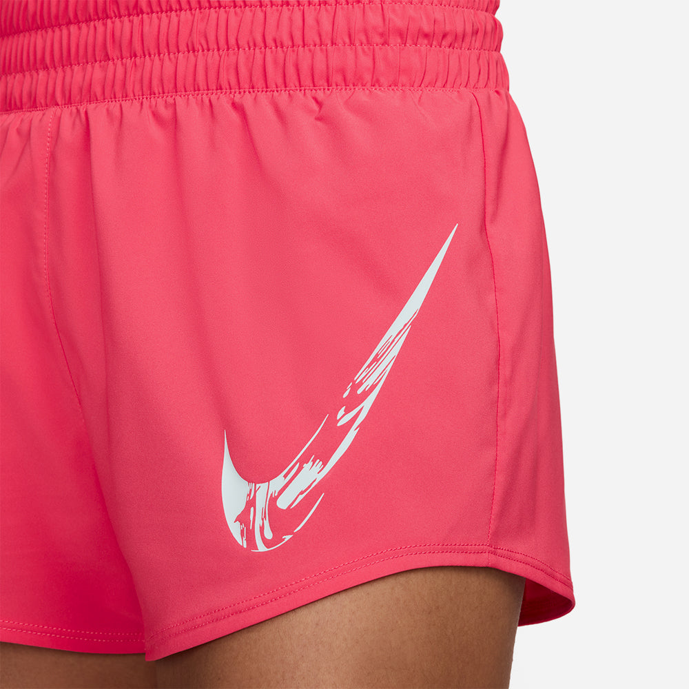 Quần Ngắn Nữ Nike Dri-Fit Mid-Rise Brief-Lined Graphic - Hồng - Supersports Vietnam