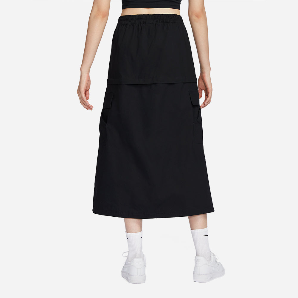 Chân Váy Nữ Nike Essential Mid-Rise Woven Cargo Midi - Đen - Supersports Vietnam