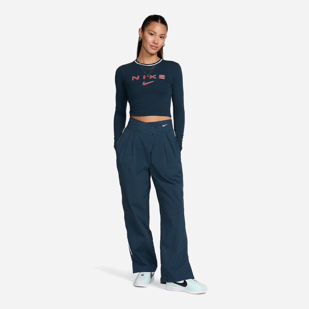 Quần Dài Nữ Nike Asw Mid-Rise Repel Asymmetrical-Waist - Xanh Navy - Supersports Vietnam
