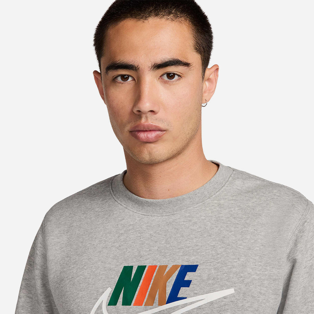Áo Nỉ Nam Nike Club Crew Futura Fleece - Xám - Supersports Vietnam