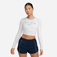 Áo Thun Nữ Nike Asw Chill Knit Slim Cropped - Trắng - Supersports Vietnam