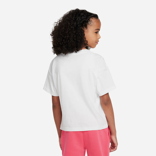 Áo Thun Bé Gái Nike Boxy Hang In There - Trắng