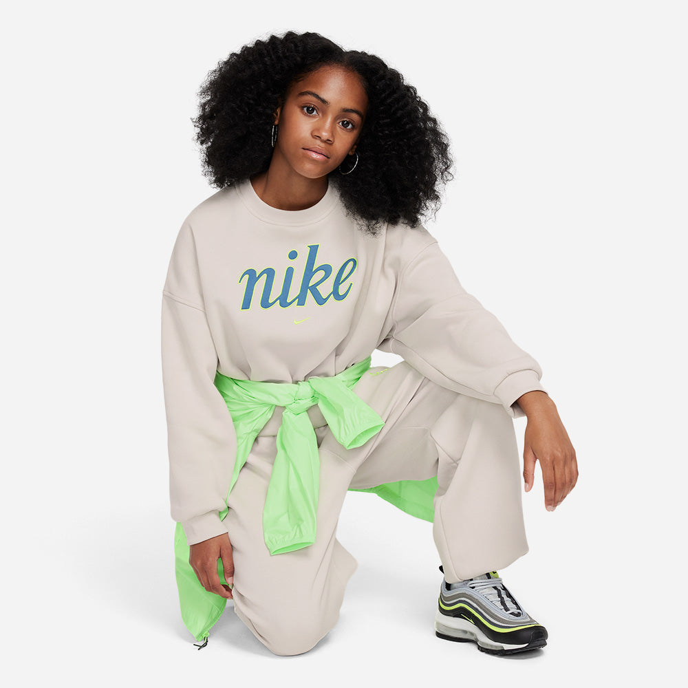Áo Nỉ Bé Gái Nike Club Fleece Boxy Crew-Neck - Be - Supersports Vietnam