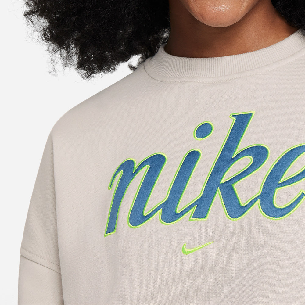 Áo Nỉ Bé Gái Nike Club Fleece Boxy Crew-Neck - Be - Supersports Vietnam