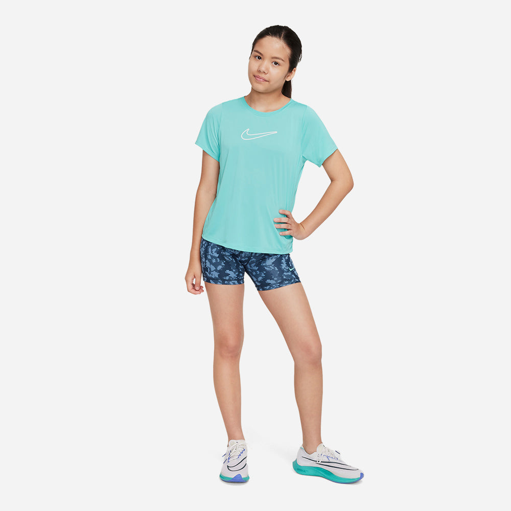 Áo Thun Bé Gái Nike Dri-Fit One Fitted Short Sleeve - Xanh Dương - Supersports Vietnam