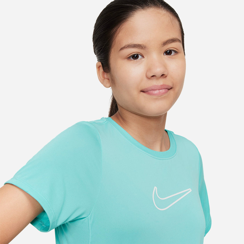 Áo Thun Bé Gái Nike Dri-Fit One Fitted Short Sleeve - Xanh Dương - Supersports Vietnam