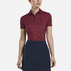 Áo Golf Tay Ngắn Nữ Gfore Floral Print - Đỏ - Supersports Vietnam