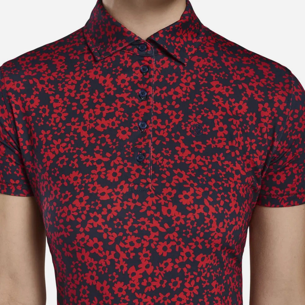 Áo Golf Tay Ngắn Nữ Gfore Floral Print - Đỏ - Supersports Vietnam