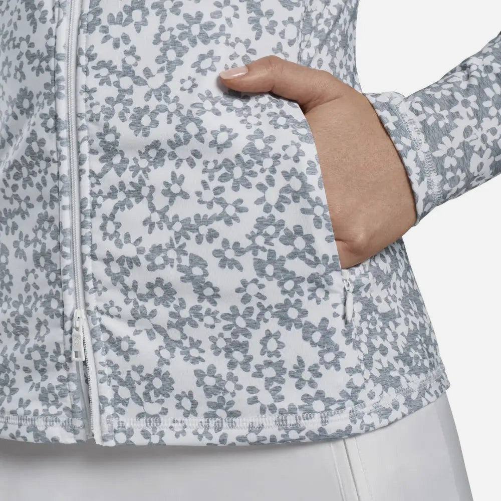Áo Golf Tay Dài Nữ Gfore Floral Print Full Zip - Xám - Supersports Vietnam