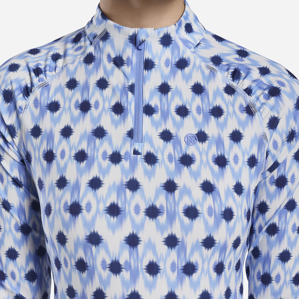 Áo Golf Tay Dài Nữ Gfore Ikat Print Quarter Zip - Xanh Dương - Supersports Vietnam