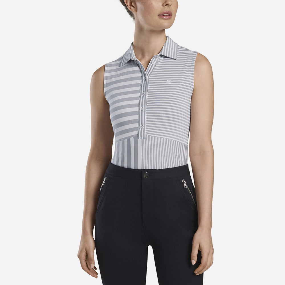 Áo Golf Ba Lỗ Nữ Gfore Perforated Stripe Slvless - Xám - Supersports Vietnam