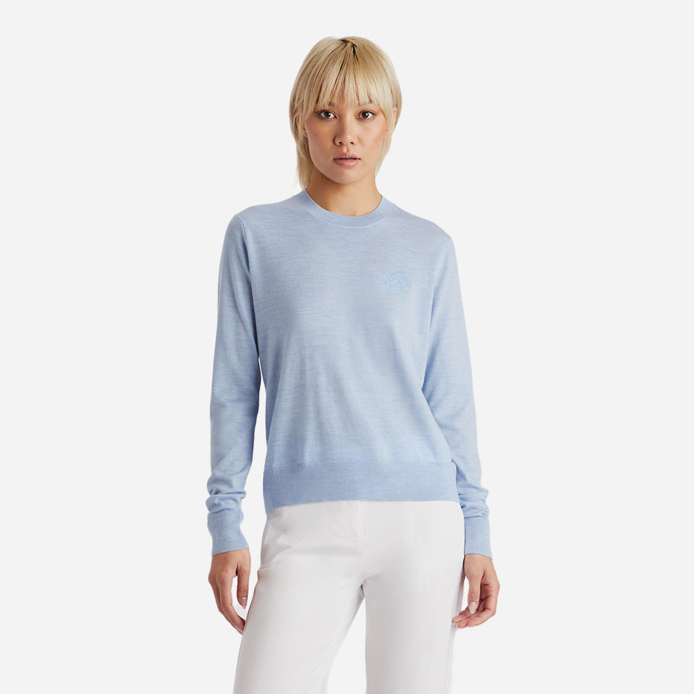 Áo Golf Tay Dài Nữ Gfore Talk Biridie To Me Crew - Xanh Dương - Supersports Vietnam