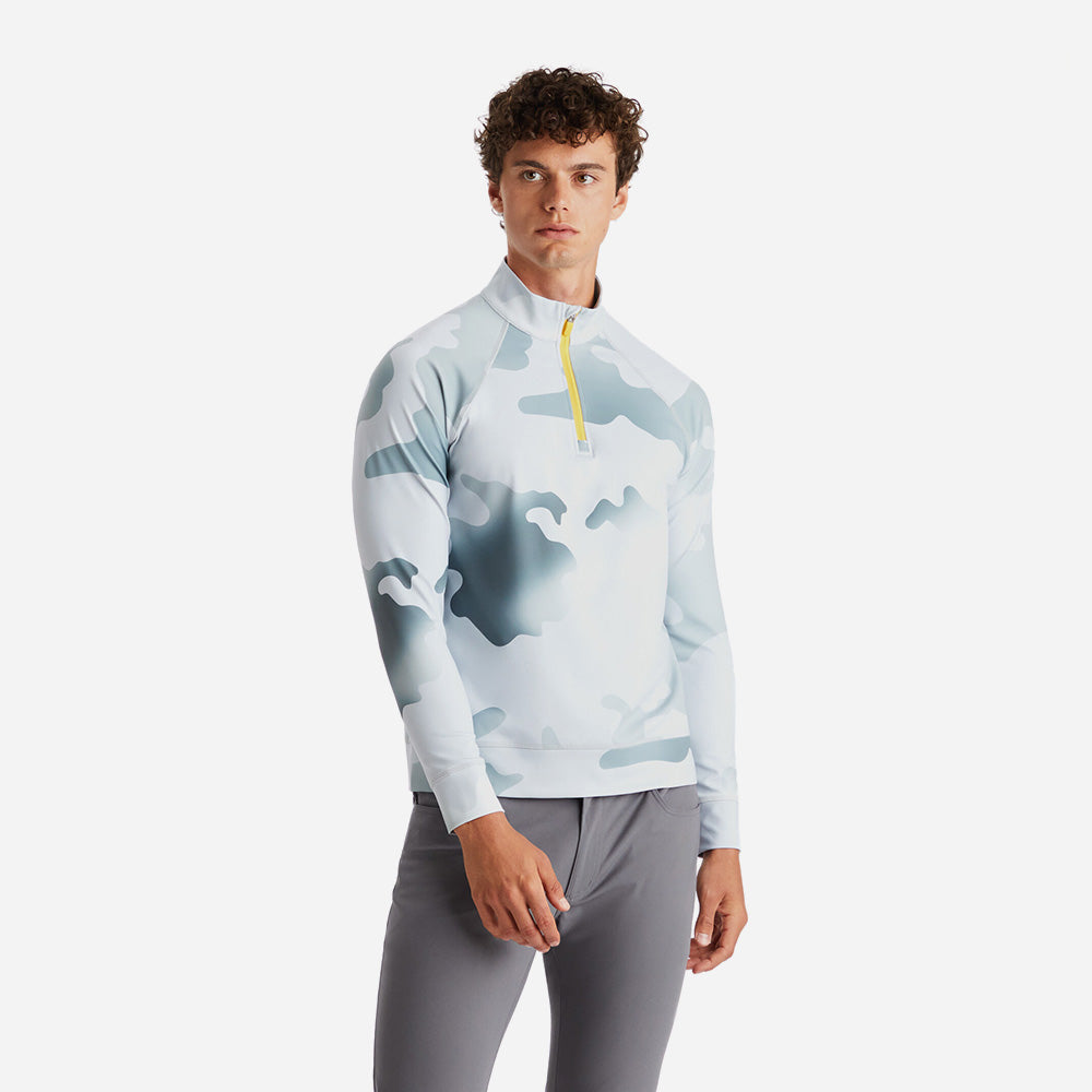 Áo Golf Tay Dài Nam Gfore Gradient Camo Quarter Zip Slim Fit Mid Layer - Xám - Supersports Vietnam