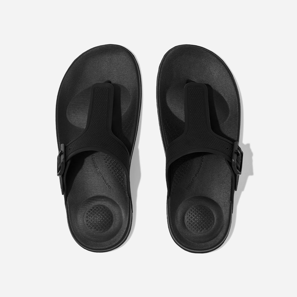 Dép Xỏ Ngón Nữ Fitflop Iqushion Adjustable Buckle - Đen - Supersports Vietnam