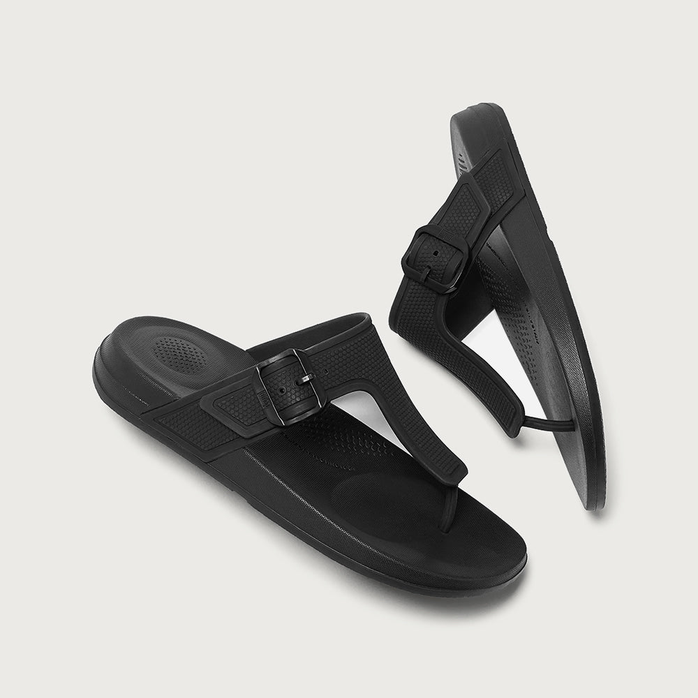 Dép Xỏ Ngón Nữ Fitflop Iqushion Adjustable Buckle - Đen - Supersports Vietnam