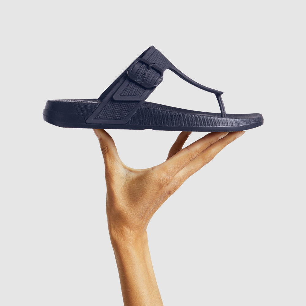 Dép Xỏ Ngón Nữ Fitflop Iqushion Adjustable Buckle - Xanh Navy - Supersports Vietnam