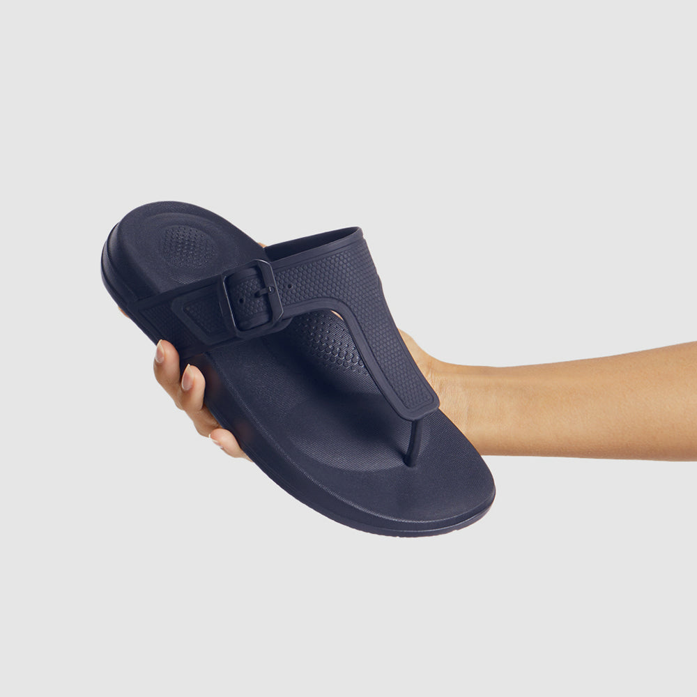 Dép Xỏ Ngón Nữ Fitflop Iqushion Adjustable Buckle - Xanh Navy - Supersports Vietnam