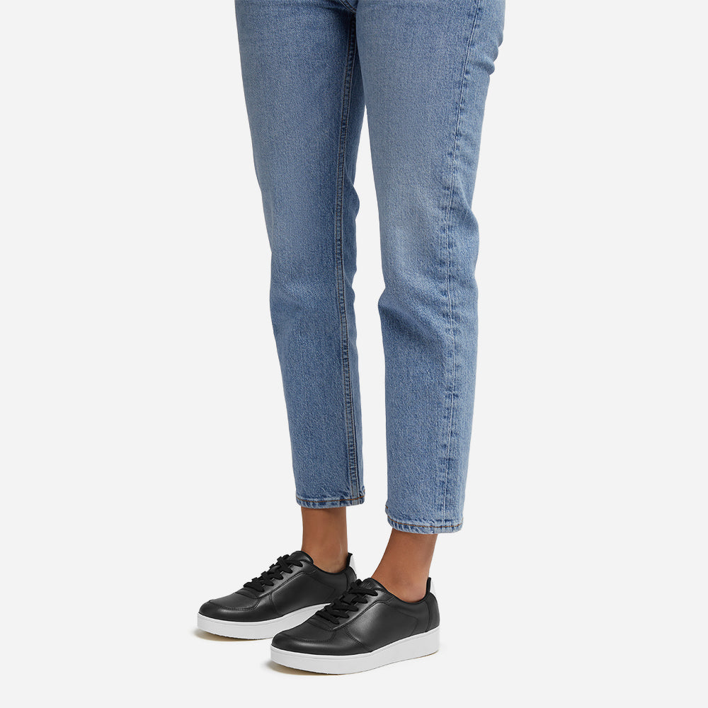 Giày Thể Thao Nữ Fitflop Rally Leather Panel - Đen - Supersports Vietnam