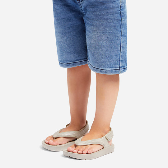Giày Sandal Trẻ Em Fitflop Iqushion Toddler Shimmer Ergonomic - Xám