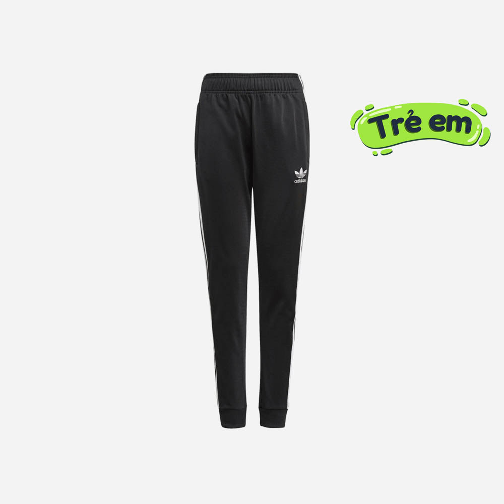 Junior Girls adidas Trefoil Tape Leggings Black Size 7,8,9,10,11