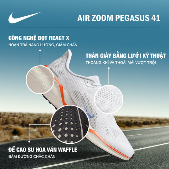 Giày Chạy Bộ Nam Nike Air Zoom Pegasus 41 - Trắng
