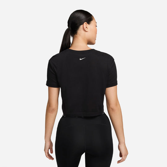 Áo Thun Tay Ngắn Nữ Nike Pro Shortsleeve Crop Fa24 - Đen