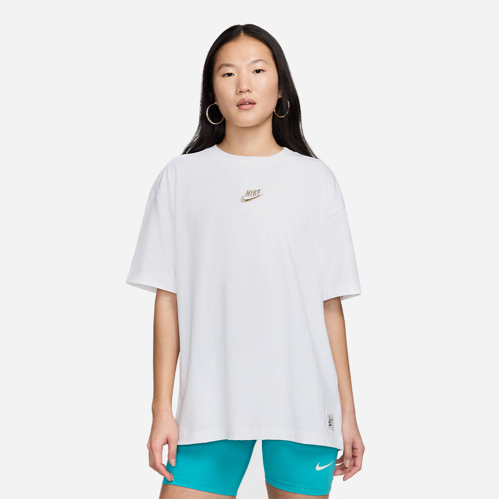 Áo Thun Nữ Nike Oversized - Trắng - Supersports Vietnam