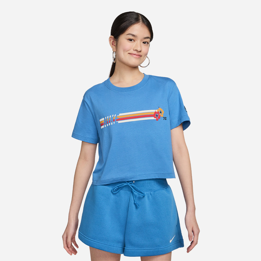 Áo Crop-Top Nữ Nike Sportwear - Xanh Dương - Supersports Vietnam