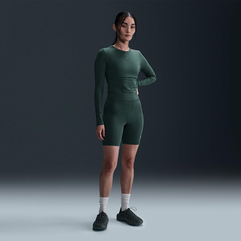 Áo Thun Tay Dài Nữ Nike Chill Knit Crop - Xanh Lá - Supersports Vietnam