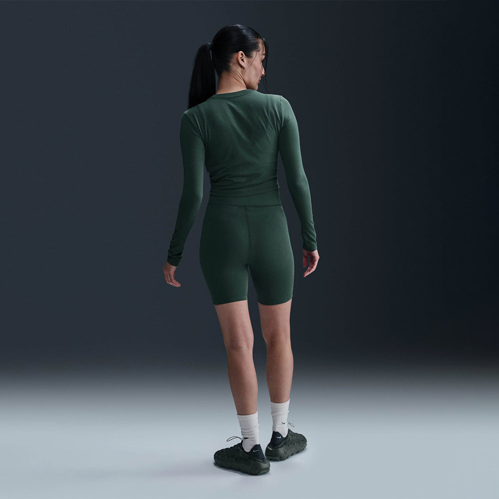 Áo Thun Tay Dài Nữ Nike Chill Knit Crop - Xanh Lá - Supersports Vietnam