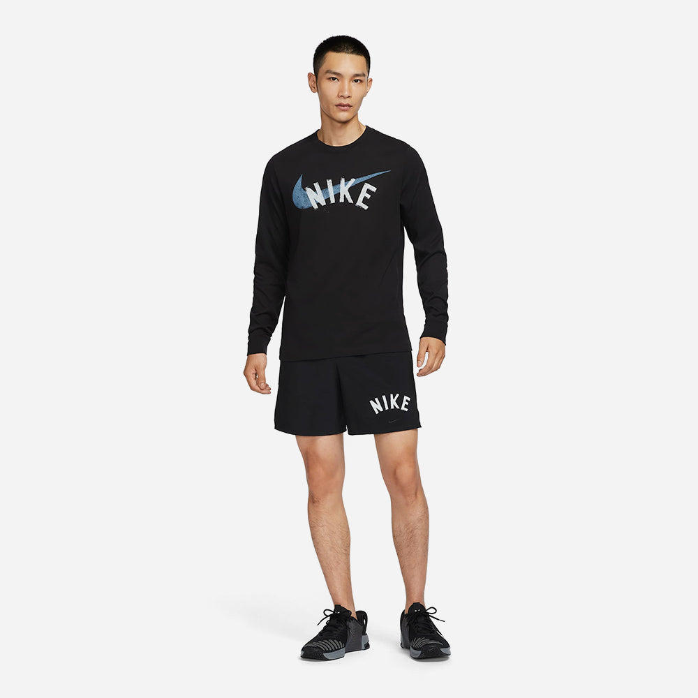 Áo Dài Tay Nam Nike Dri-Fit Tee Ls Swoosh - Đen - Supersports Vietnam