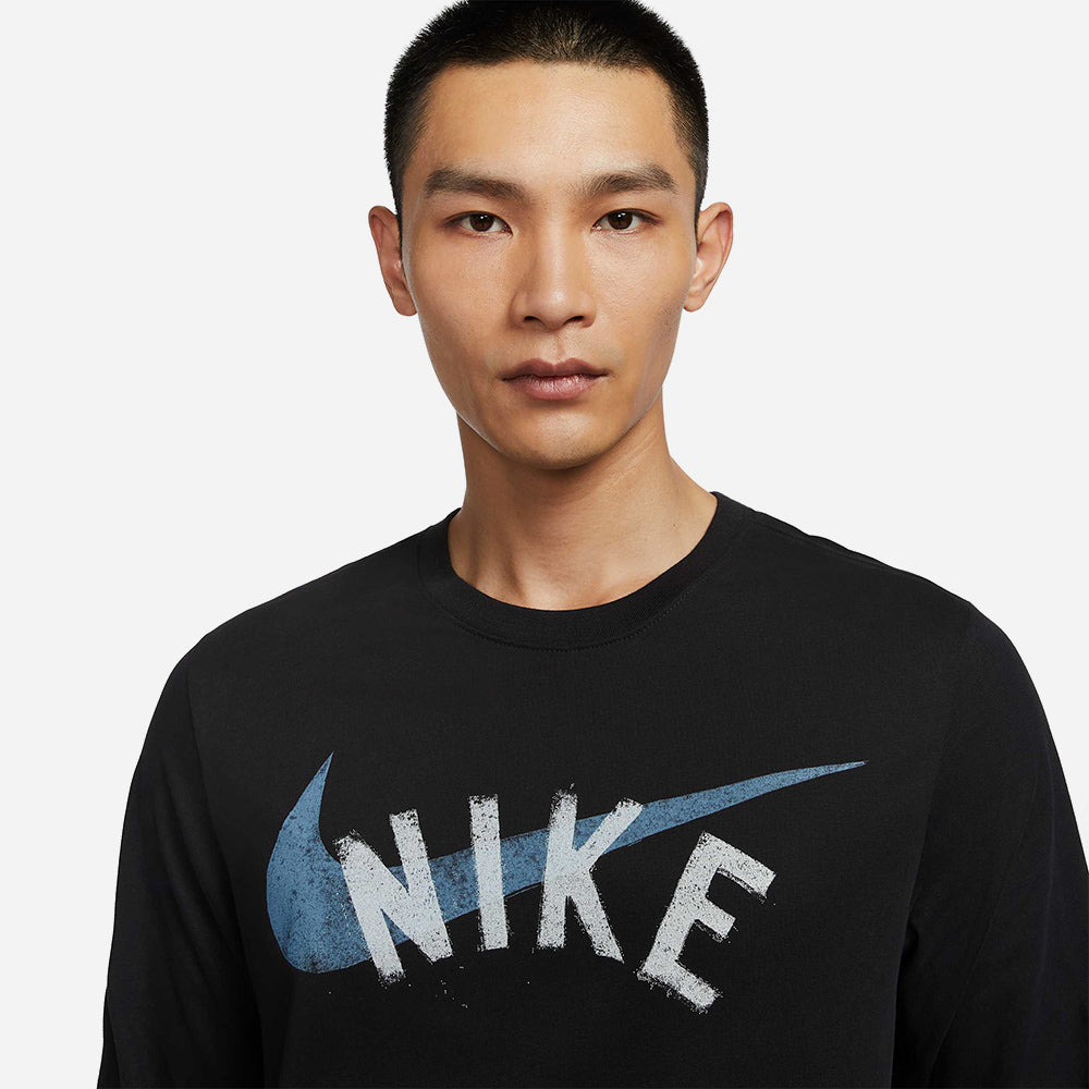 Áo Dài Tay Nam Nike Dri-Fit Tee Ls Swoosh - Đen - Supersports Vietnam