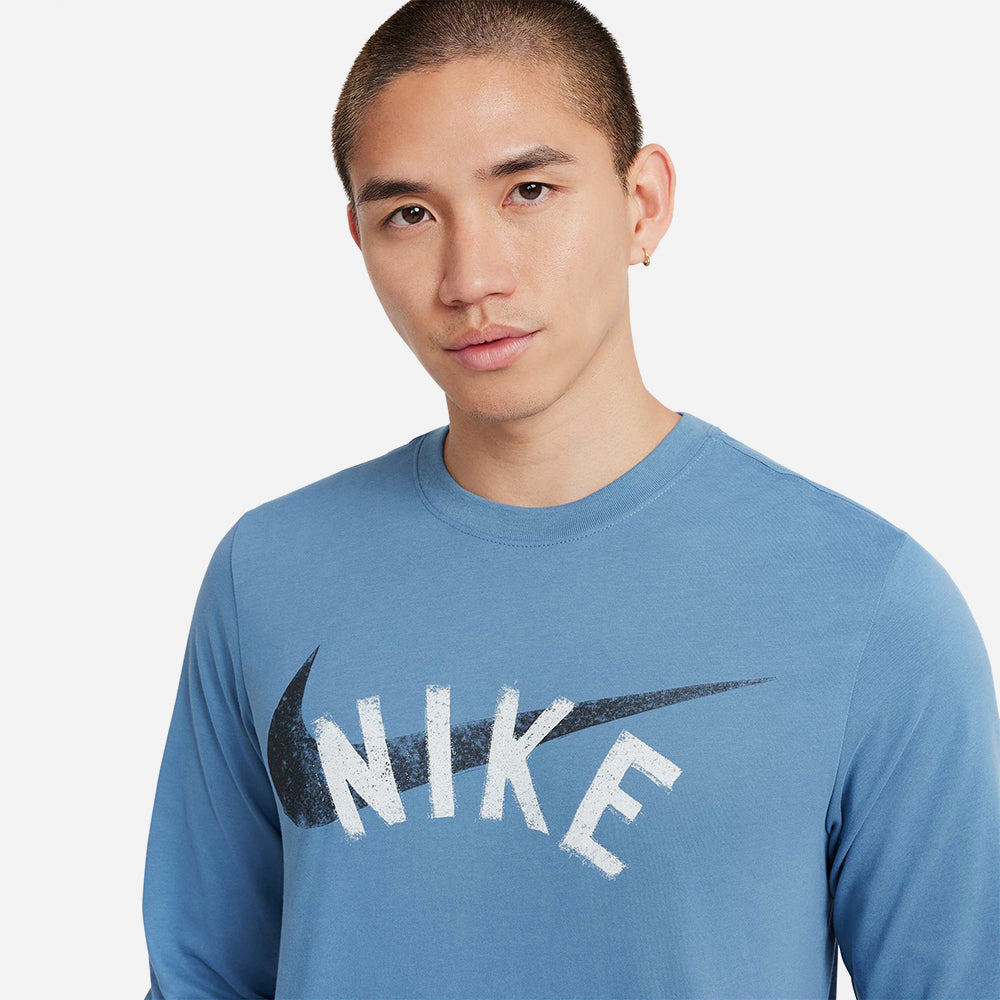 Áo Thun Tay Dài Nam Nike Dri-Fit Swoosh - Xanh Dương - Supersports Vietnam