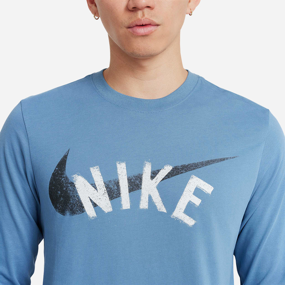 Áo Thun Tay Dài Nam Nike Dri-Fit Swoosh - Xanh Dương - Supersports Vietnam