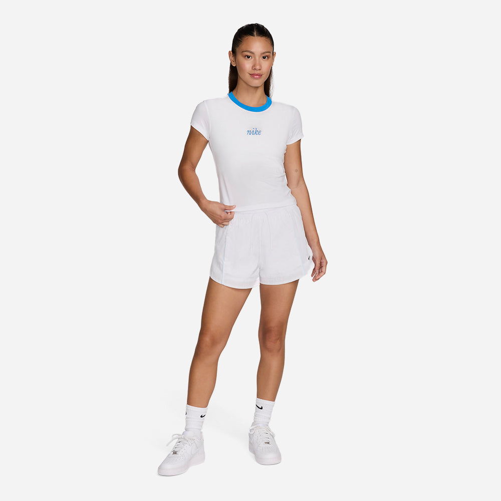 Áo Thun Nữ Nike Asw Chill Knit Slim Cropped - Trắng - Supersports Vietnam
