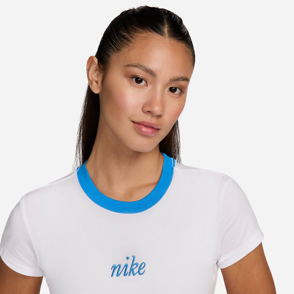 Áo Thun Nữ Nike Asw Chill Knit Slim Cropped - Trắng - Supersports Vietnam